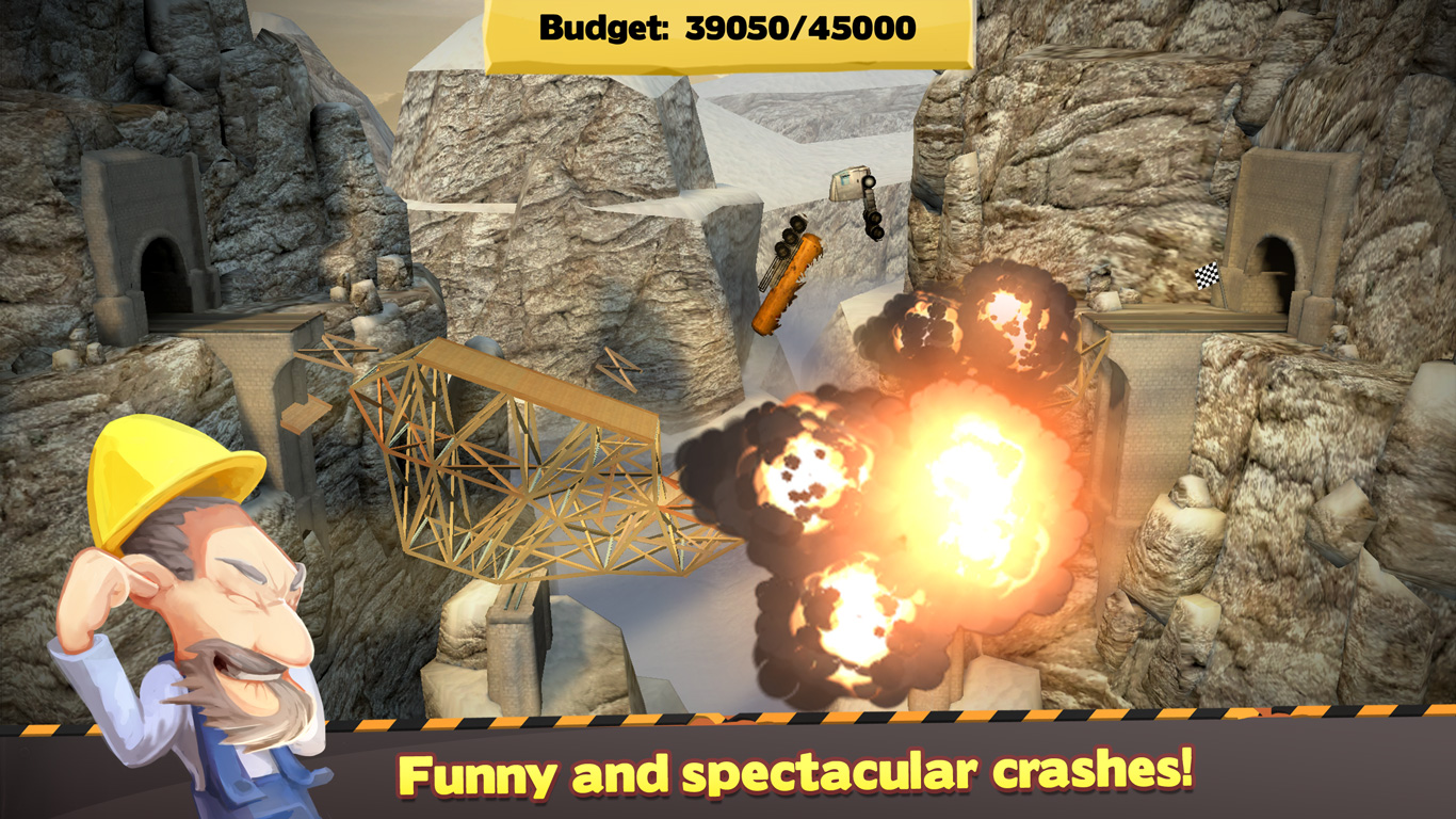 A vehicle crashing on a bridge
