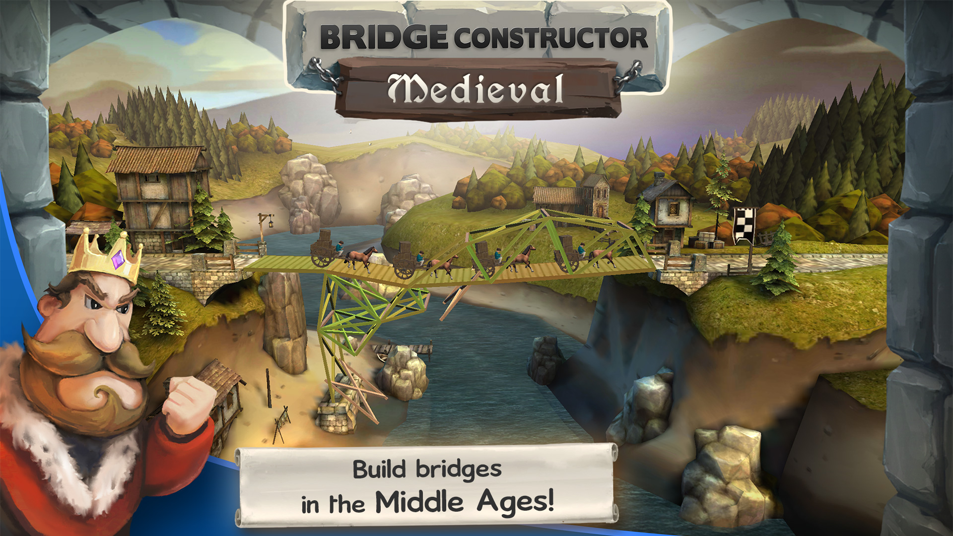 The illustrated medieval game start screen