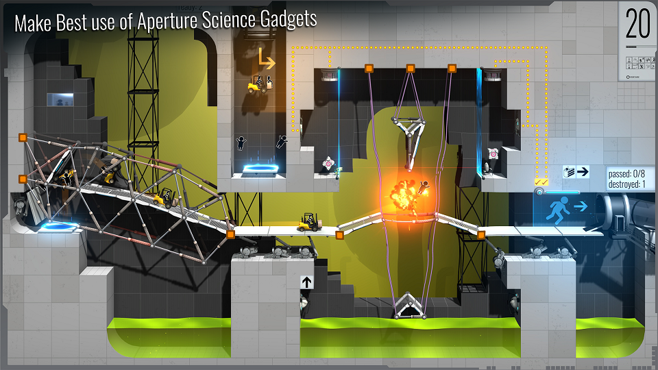 Vehicles navigating bridges and portals in a test chamber