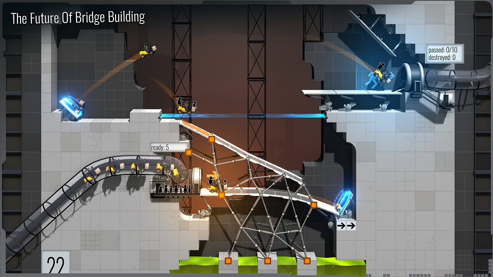 A test vehicle approaching a blue portal